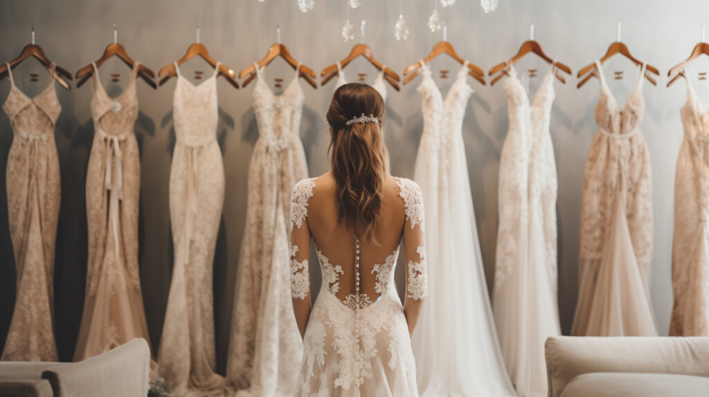 Off the peg designer wedding dresses